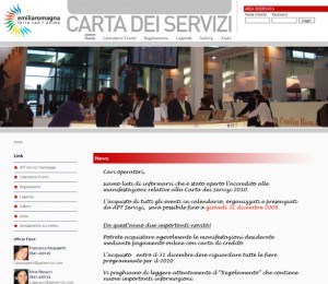 Fiere e Workshop Carta dei Servizi 2010