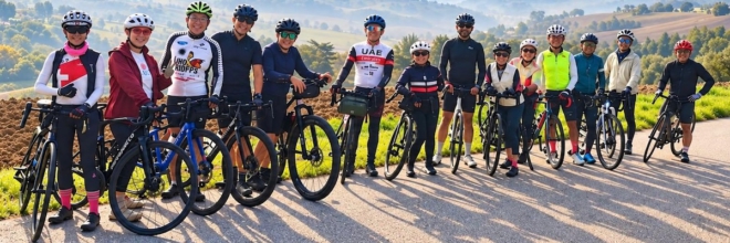 Cicloturismo: arrivato dall’Asia in Emilia-Romagna il primo storico gruppo di ciclisti da Singapore